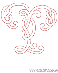 Monogram for Hand Embroidery: Celtic T