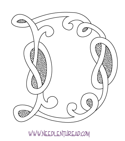 Free Hand Embroidery Pattern: Monogram for hand embroidery - a Celtic D