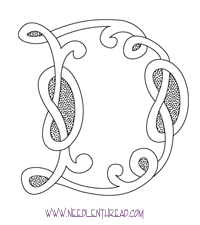 Free Hand Embroidery Pattern: Monogram for hand embroidery - a Celtic D