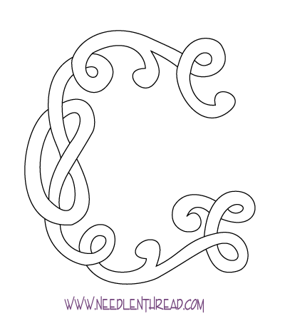 Free Monogram for Hand Embroidery: Celtic G