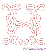 Monogram for Hand Embroidery: Celtic H