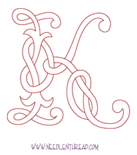 Monogram for Hand Embroidery: Celtic K