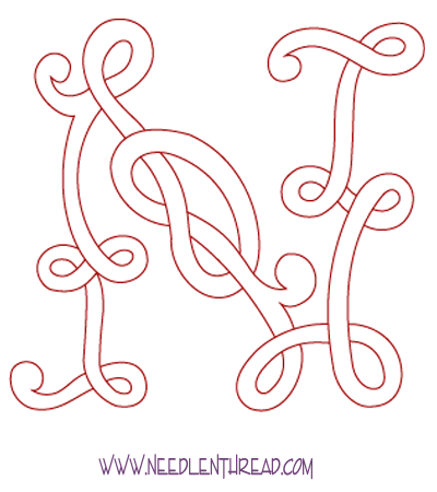 Monogram for Hand Embroidery: Celtic N