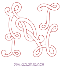Monogram for Hand Embroidery: Celtic N