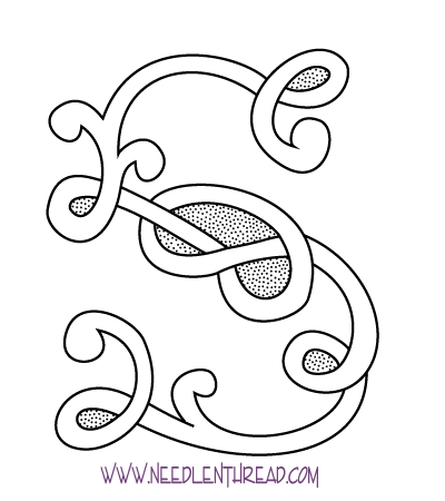 Free Monogram Pattern for Hand Embroidery: Celtic S