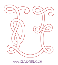 Monogram for Hand Embroidery: Celtic U