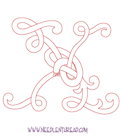 Monogram for Hand Embroidery: Celtic X