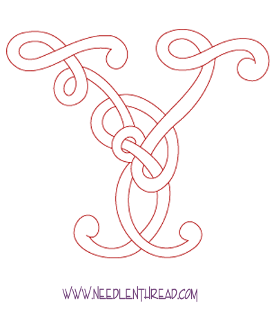Monogram for Hand Embroidery Free Pattern: Celtic Y