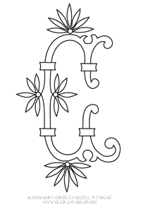 Free Monogram for Hand Embroidery: Letter C
