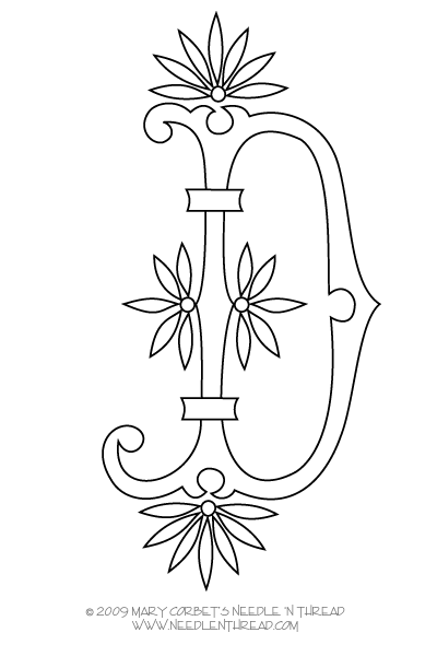 Free Monogram for Hand Embroidery: Letter C