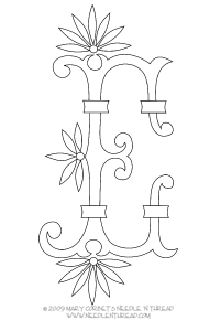 Free Monogram for Hand Embroidery: Letter E