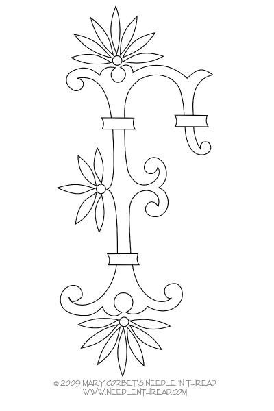 Free Monogram for Hand Embroidery: Letter F