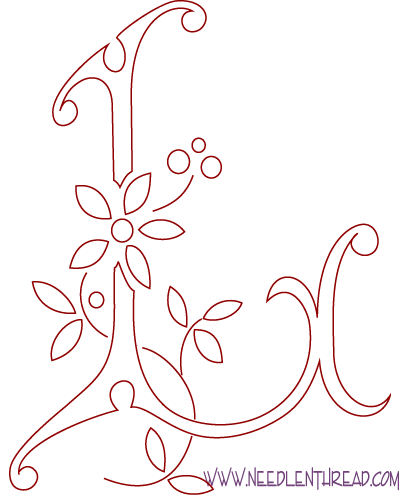 Monogram for Hand Embroidery: the Letter L