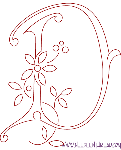 Monogram for Hand Embroidery: Letter D