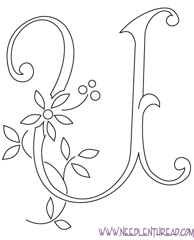 Monogram for Hand Embroidery: Letter U