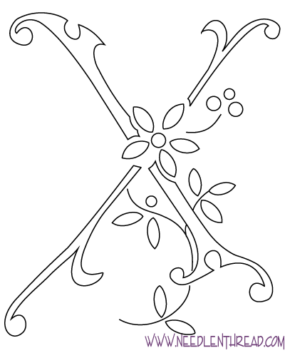 Monogram for Hand Embroidery: Letter X