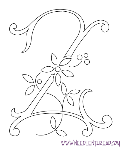 Monogram for Hand Embroidery: The Letter Z