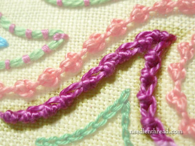 Portuguese Knotted Stem Stitch