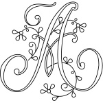 Monogram Alphabet for Hand Embroidery - Delicate Spray