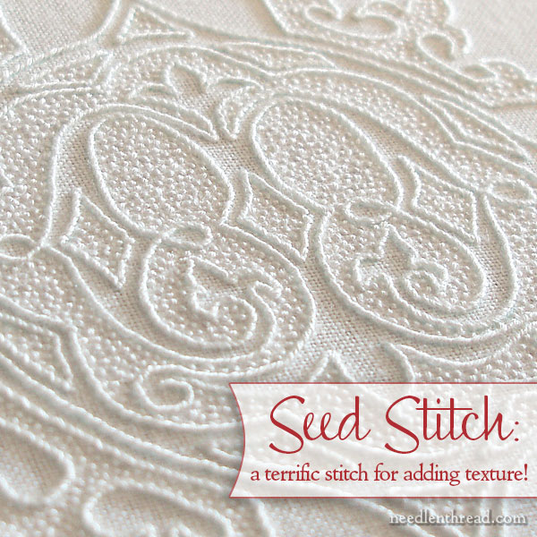 Seed Stitch on Hand Embroidered Pall