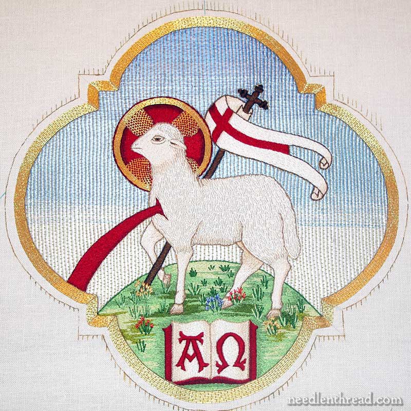 Church embroidery: Agnus Dei