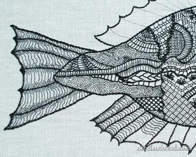 Blackwork Fish Embroidery Project