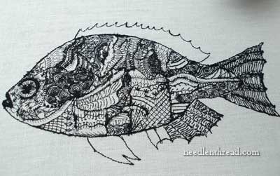 Blackwork Embroidery: The Backside of the Fish