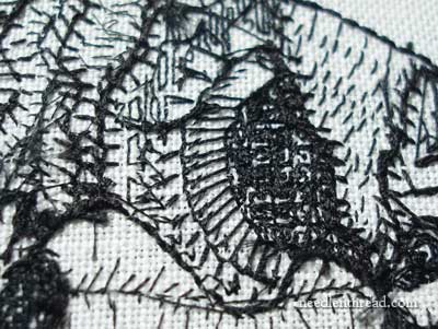 Blackwork Embroidery: The Backside of the Fish