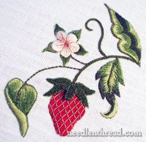 Stumpwork Embroidery - Strawberry