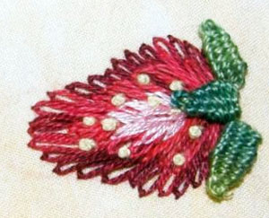 Embroidered Strawberry Tutorial