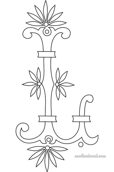 Monogram for Hand Embroidery: Fan Flower L