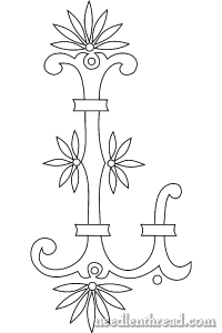 Monogram for Hand Embroidery: Fan Flower L