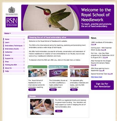 Royal School of Needlework Website