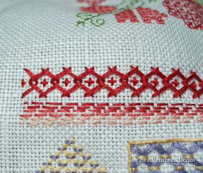 Developing a Spot Sampler: Herringbone Stitch