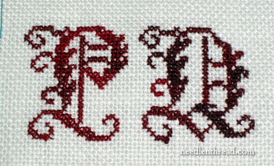 Developing an Embroidered Spot Sampler: Initials