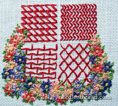 Geometric filling patterns for hand embroidery