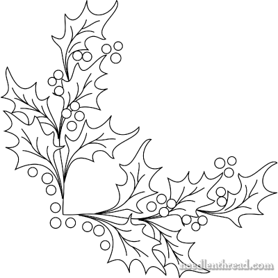 Free Hand Embroidery Pattern: Boughs of Holly