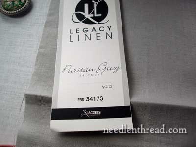 Puritan Gray Linen for hand embroidery by Legacy Linen