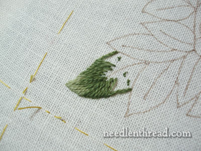 Wool Embroidery Project: Stitching on Pomegranate Corners