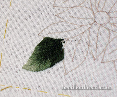 Wool Embroidery Project: Stitching on Pomegranate Corners