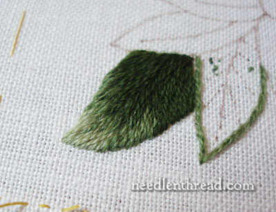 Wool Embroidery Project: Stitching on Pomegranate Corners