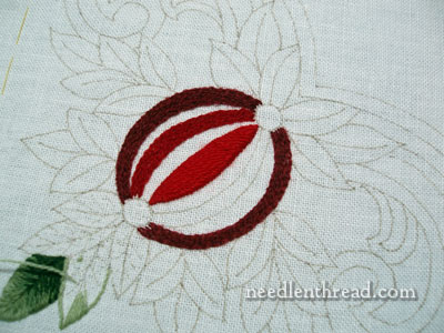 Wool Embroidery: Pomegranate Corners Design