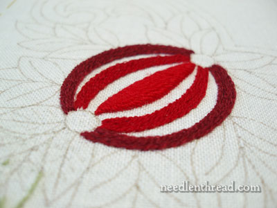 Wool Embroidery: Pomegranate Corners Design