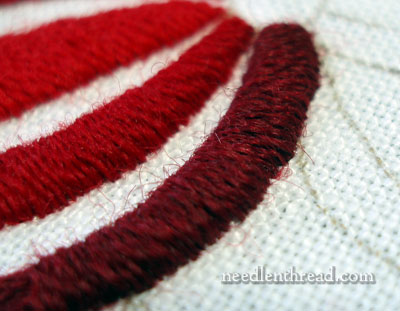 Wool Embroidery: Pomegranate Corners Design