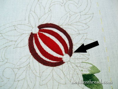 Wool Embroidery: Pomegranate Corners Design