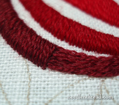 Wool Embroidery: Pomegranate Corners Design