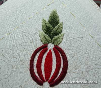 Wool Embroidery Project: Pomegranate Corners