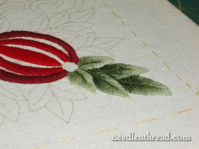 Wool Embroidery Project: Pomegranate Corners