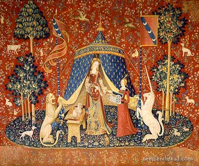 Stitching on Silk Gauze: Sense of Hearing Cluny Tapestry