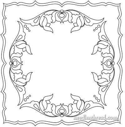Hungarian Embroidery Pattern: Floral Square